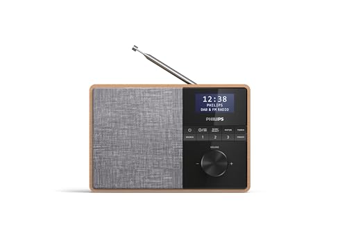 Philips R5505/10 Radio Mit Bluetooth (Holzgehäuse, DAB+/UKW-Radio, 3"-Breitband-Lautsprechertreiber, Küchentimer, Küchenradio, Stromnetz Oder Batteriebetrieben)