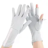 UV Schutz Handschuhe Sommer Damen Fahren Handschuhe Bequem Rutschfest Fahrradhandschuhe Sonnenschutz Handgelenk Handschuhe Kühlung Atmungsaktiv Elastisch Sommerhandschuhe für Outdoor Autofahren