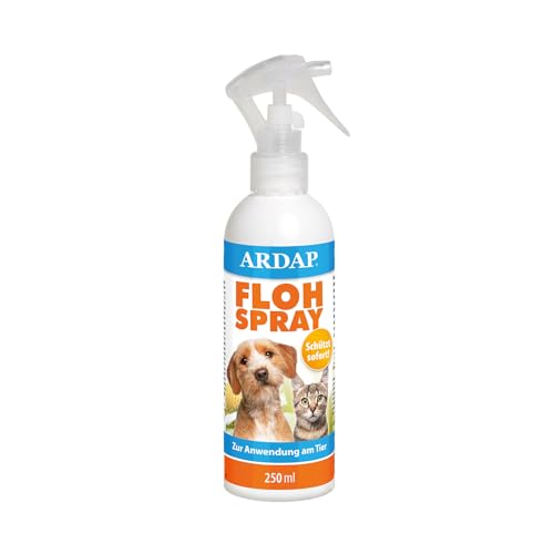 ARDAP Flohspray 250ml zur Anwendung am Tier - Bis zu 4 Wochen Schutz zur gezielten Flohbekämpfung bei Hunden & Katzen