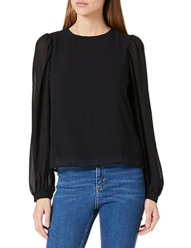 Object Damen Objmila L/S Top Noos Bluse, Schwarz, 36 EU