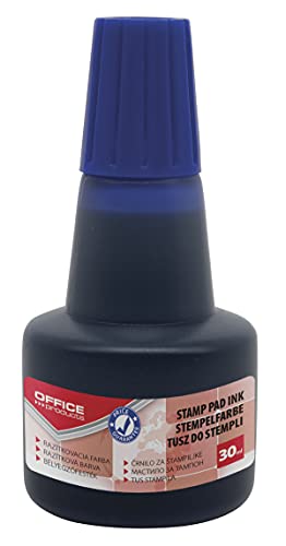 OFFICE PRODUCTS Stempelfarbe zum Nachfüllen für Stempelkissen/ 30 ml/Farbe: Blau/Universale Stempeltinte/ 1 Stück