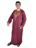 Egypt Bazar Moderner Herren-Kaftan, weinrot (5XL)