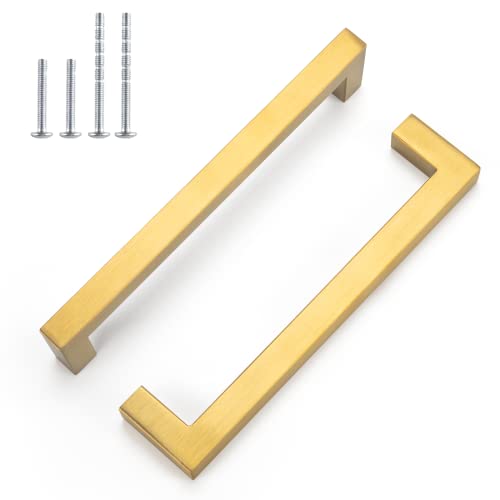 LONTAN 15 Stück Schrankgriffe Gold Küchengriffe 160mm Lochabstand Möbelgriffe Edelstahl Griffe für Küchenschränke Möbelgriffe Kaufen Schubladen Griffe Vintage Türgriffe Schrank