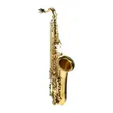 Monzani MZTS-110 Tenor Saxophon, Bb-Stimmung, Messingkorpus, Messingklappen, Klarlack lackiert, inklusive Mundstück, Wischer, Tragegestell, Koffer mit Rucksackvorrichtung, Graviert