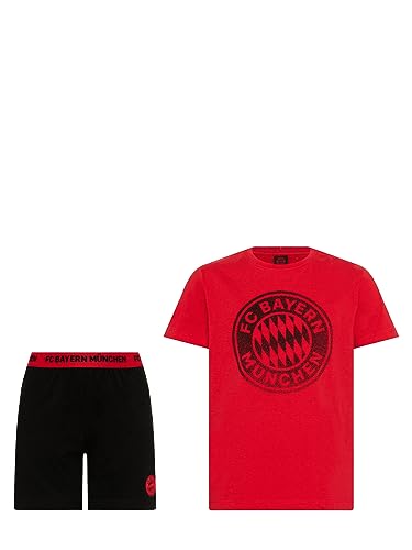 FC Bayern München Schlafanzug | Pyjama | Kurz Kinder | Schwarz-Rot