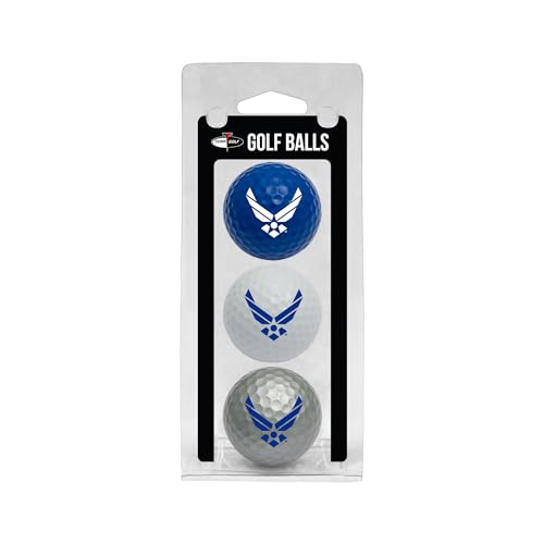 Team Golf Military Air Force Regulation Size Golf Balls, 3 Pack, Full Color Durable Team Imprint