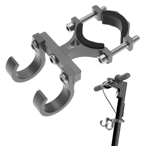 Wekuw Haken für Scooter Elektroroller Haken, Aluminiumlegierung Elektroroller Haken, Aufbewahrungstasche Haken Roller Fronthaken und Elektrofahrzeug Fahrradhaken, Haken für elektroroller (Titanfarbe)