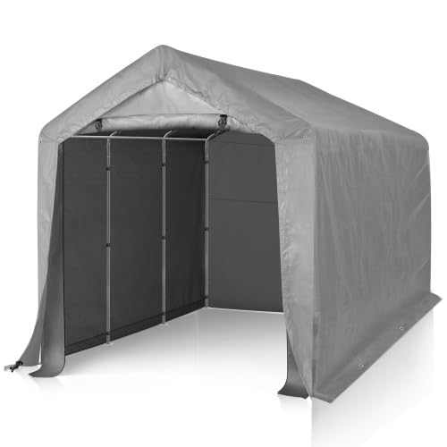 Bonnlo Carport Garagenzelt 240X365cm, Winterfest Aufblasbar Lagerzelt Gerätehaus mit Stabiler Stahlrohrkonstruktion, Autozelt, Dunkelgrau (240X365cm)