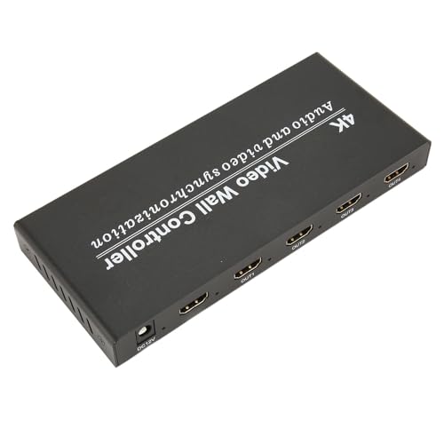 TV-Wandspleißprozessor, Video-Wandprozessor HD Multimedia Interface Fernbedienung 4K 30 Hz Eingang 100-240V 1 in 4 Out für PC-Projektor für PC (EU-Stecker)
