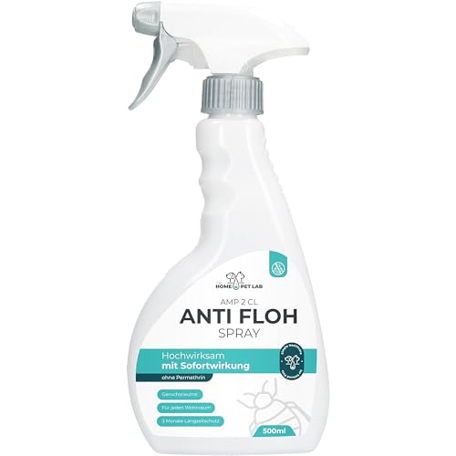 Anti Floh Spray - AMP 2 CL - für Wohnung und Möbel - Anti Flohmittel als Umgebungsspray gegen Flöhe im Haushalt bei Hunden und Katzen