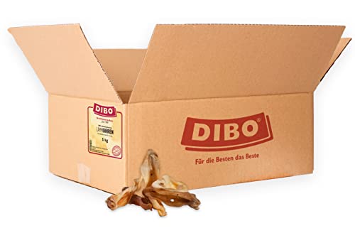 DIBO Lammohren, 5kg-Beutel, Naturkau-Snack oder Leckerli für Zwischendurch, Hundefutter, Qualitätskauartikel ohne Chemie