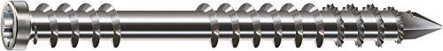 SPAX Terrassenschraube aus Edelstahl rostfrei A2, 5,0 x 50 mm, 200 Stück, T-STAR plus, Zylinderkopf, Fxiergewinde, CUT-Spitze, 0537000500503