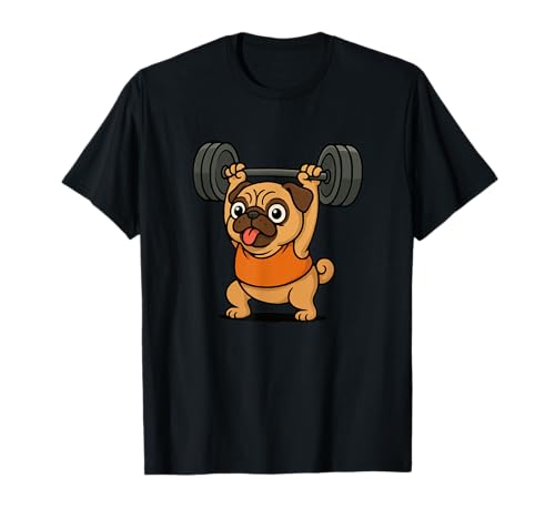 Mops Gewichtheben Lustiges Fitnessstudio Hund Workout Geschenk T-Shirt