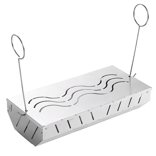 BBQ Raucherbar – Raucherbox aus Stahl, Holzchiphalter | Veredelt den reichhaltigen, rostfreien Rauchgeschmack und einfache Bedienung, perfektes Kohlegrill-Zubehör zum Rauchen