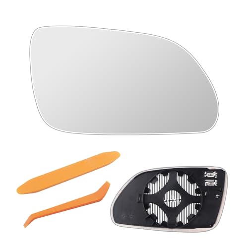 Spiegelglas Ersatz für VW Polo 9N 2005-2009 UND Skoda Oktavia (1Z3 / 1Z5) 2004-2008 beheizbar Ersatzspiegelglas Beifahrerseite Außenspiegel Asphärisch Rückspiegelglas ABS-Seitenspiegelglas(Rechts)