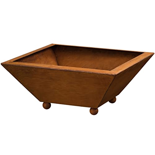 Rostikal Edelrost Schale mit Kugelfüßen 35x35 cm - Perfekt handgemachte Gartendeko und Elegante Pflanzschale aus wetterfesten Cortenstahl - Ideal für Garten & Geschenk