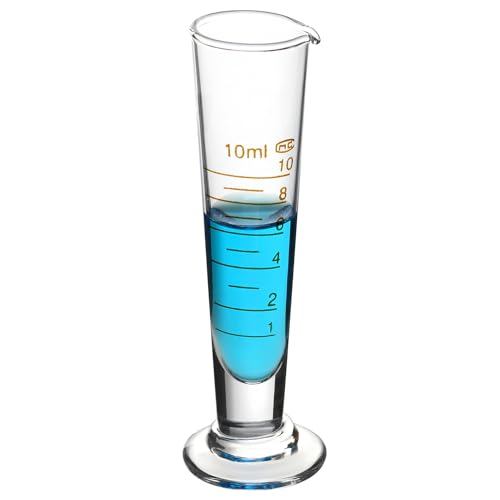 QWORK® Messbecher, 10 ml Glas-Messzylinder aus Borosilikatglas mit Hochpräziser Skalierung