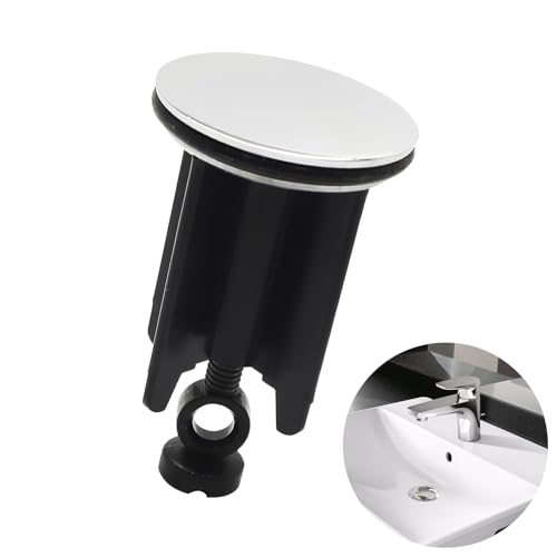 Frogetu 1 Stück Universal Waschbeckenstöpsel 40mm,Abflussstopfen Waschbecken,Abflussstopfen Stöpsel,Edelstahl Excenterstopfen,Badewannenstöpsel,aus Messing,mit Gummi,für Küche Bad