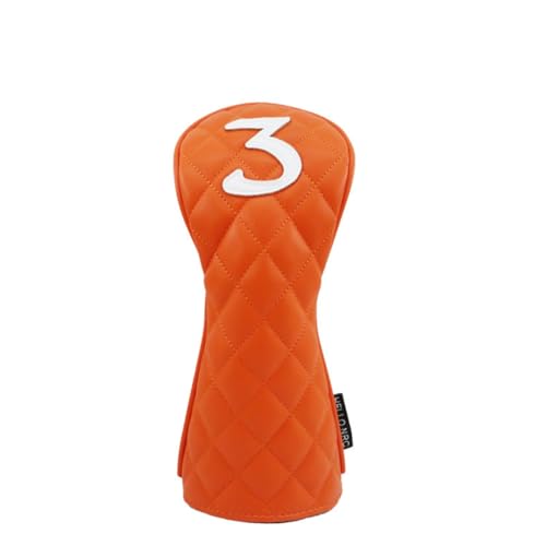 PU-Leder-Golfschlägerhaube, Golfschläger-Kopfbedeckungen, Golf-Putter-Kopfhaube, Klingen-Schlägerhaube, Golfschlägerhaube, tragbar, kratzfestes Golfzubehör (Orange, 3)