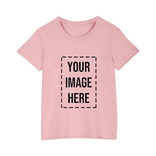 Mädchen Tshirt Bedrucken Lassen Baumwolle Personalisiertes Tops Kurzarm Tunika Benutzerdefinierte Klamotten Maßgeschneiderte Kleidung DIY Kreativer Oberteile Shirt Warehouse Deal Rosa, 7 Jahre