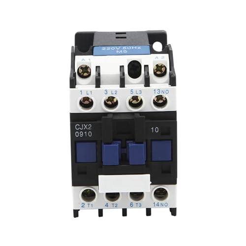 CJX2-D0910 AC Contactor 9A Magnetic Contactor 220V/380V/24V/110V/36V/48V Coil Voltage r 9A Din Rail Mounted 3P+1NO Circuit Breaker(24V)