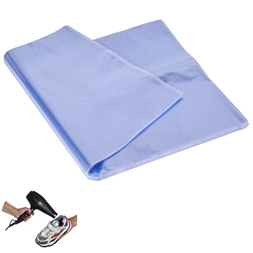 Acboor Schrumpffolie, 100 Stück 28 * 45cm Schrumpffolie Set Schrumpffolienbeutel Transparent Shrink Wrap Film Schrumpfbeutel für Schuhe Verpackung Geschenke Korb und Selbstgemachte