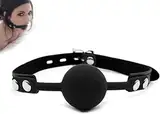 Knebel,Kobeauty Silicone Knebel Ball Gag Mundknebel mit Fetisch BDSM Sex Bondage Spielzeug Rollespiele (Schwarz)