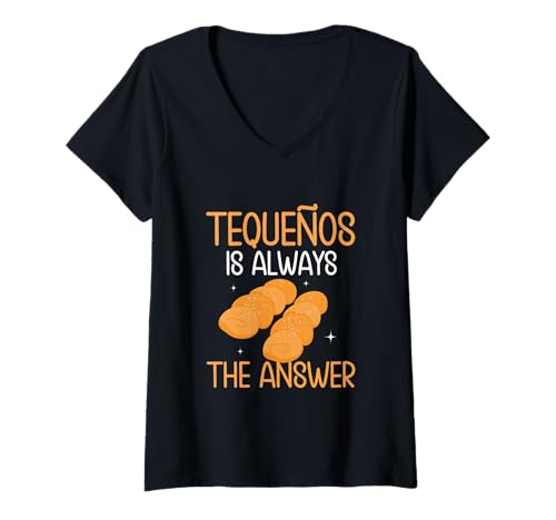 Damen Tequenos Liebhaber Venezolaner Venezolanisches Gericht T-Shirt mit V-Ausschnitt
