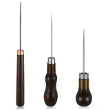 Ptwola 3 Stück Ahle Mit Holzgriff Kratzahle DIY Locher Lederahle Stanzwerkzeug Holzlochstanzer Nähen Bastelwerkzeug Oder Reparieren für Schneider Häkeln DIY Stoffstich Buchbinden