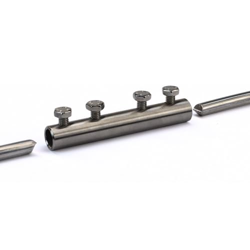 HausHeld® Edelstahl V4A Blitzschutz Durchgangsverbinder für Runddraht Ø8-10mm – Erdungsklemme für Blitzschutzdraht – Korrosionsbeständiger Verbinder für Blitzableiter & Erdungssysteme