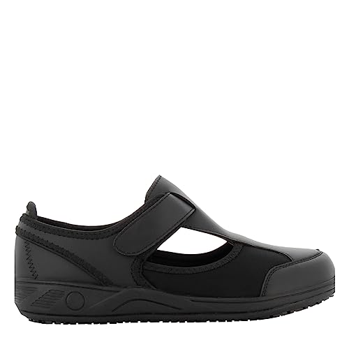 SAFETY JOGGER Arbeitsschuhe Damen Oxypas 38 EU Schwarz - Camille - Leichter, Bequemer Sicherheitsschuh mit Klettverschluss, ideal für Pflege, Küche oder Innenbereich, rutschfest