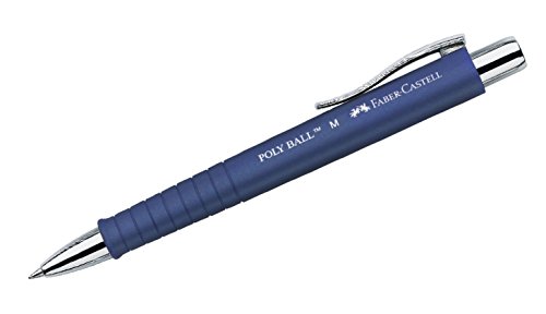 FABER-CASTELL 241151 - Kugelschreiber Poly Ball M, 0,5 mm, blau, 1 Stück, mit auswechselbarer Mine, dokumentenecht