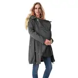 Gyaimxfu Frühling und Herbstjacke Damen Lang Warm Baumwolljacke Tragejacke Umstandsjacke Umstandsmode Herbst 3 In 1 Schwangerschaftsjacke Mit Babyeinsatz Umstandsmantel Winterjacke mit Taschen