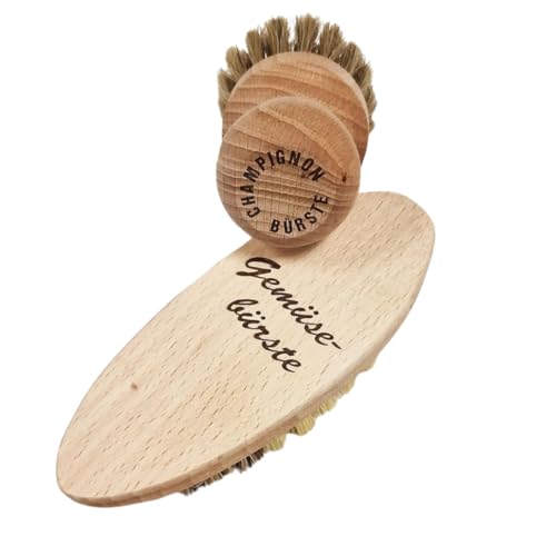 Gemüsebürste und Champignonbürsten Obst Gemüsereinigungsbürsten Set 100% Natur 2 Stück