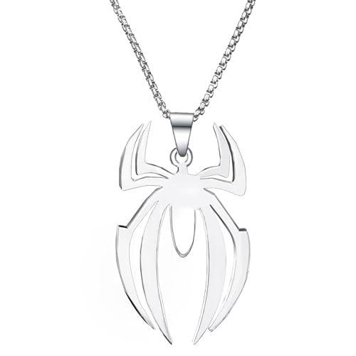 Spider Kette, Spider Necklace, Spider Charm for Paar and Freundschaft, Spider Anhänger Halskette Zubehör Kinder, Spider Pendant Schmuck Gift, Spide Chain Christmas, Valentine's Day Halloween Geschenk