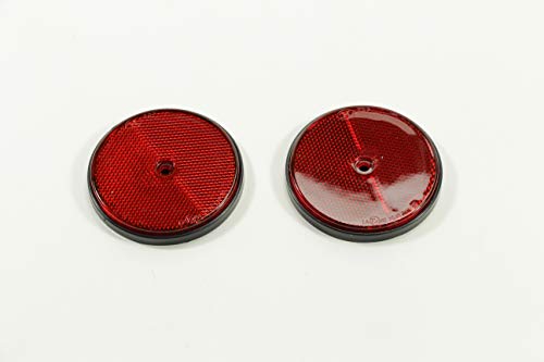 BENSON 2X Katzenaugen Reflektoren rund 80 mm Rückstrahler rot