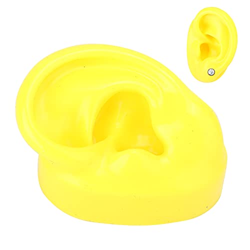 Simulation des Linken Menschlichen Ohrmodells, Weiches Silikon, Professionelles Anzeigewerkzeug für Hörgeräteberater, Lehrdemonstration, 5 Farben, ca. 63 X 40 X 36 Mm (YELLOW)