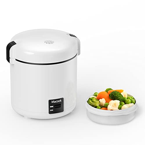 Reiskocher klein & Bento-Box für 1-2 Personen,(0.3 liter, 1,5 Tassen), Mini Rice Cooker mit abnehmbarem Topf mit Antihaftbeschichtung, One Touch & Warmhaltefunktion, 200 Watt (Schwarz)