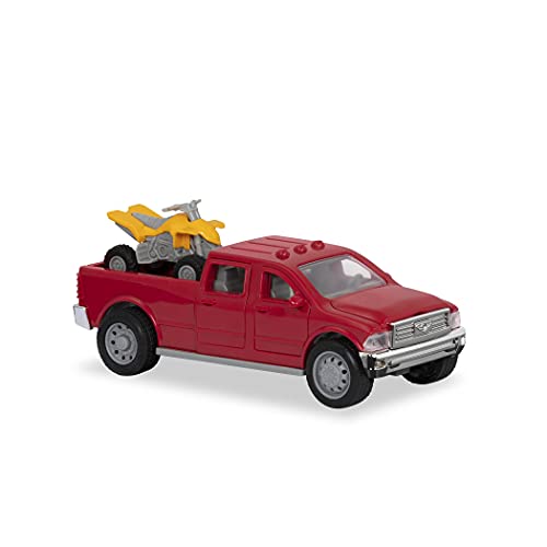 Driven Micro 2er Set Transporter Pick-Up Truck und Quad Bike 17 cm mit Lichtern und Tönen – Spielzeugauto LKW mit Funktionen – Spielzeug ab 3 Jahren