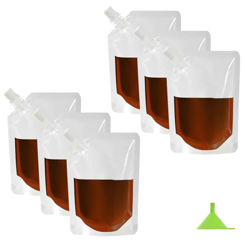 Flintronic Trinkbeutel Set, Plastik Schnapsbeutel, Wiederverwendbar Getränke Beutel, Saft Trinkbeutel, Einweggetränkebeutel für Reisen, Picknick, Camping, Party, 250 ml