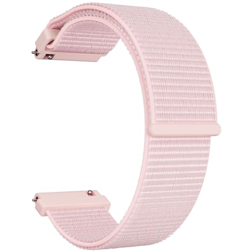 TOOBUR 22mm Uhrenarmband, Nylon-Schnellverschluss-Uhrenarmbänder, Verstellbare Solo-Schlaufe für Männer und Frauen, Kompatibel mit Uhren mit 22 mm Anstoßbreite, Universalmodell, Rosa