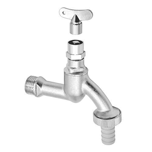 VARIOSAN Auslaufventil mit Steckschlüssel 14405, 1/2", matt, verchromt, mit Schlauchverschraubung