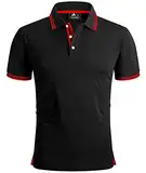 SwissWell Herren Poloshirt Kurzarm Atmungsaktiv Golf Tennis Sport Polo Sommer Freizeit T-Shirt