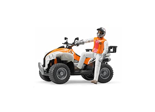 bruder 63000 - Quad mit Fahrer - 1:16 Spielzeug-Figur Mann Mensch Fahrzeug Geländewagen