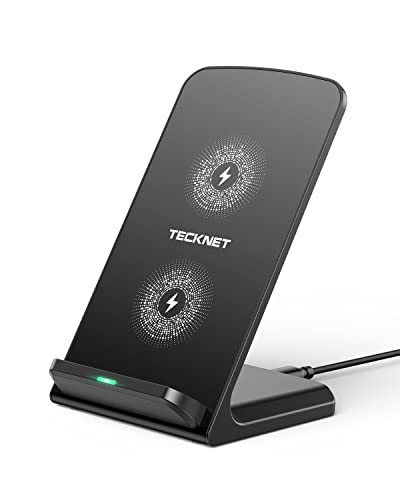 TECKNET Wireless Charger,15W Induktive Ladestation induktionsladegerät, Qi-Zertifiziert Kabelloses Laden für iPhone 15 14 13 12 Pro Mini XR XS Samsung Galaxy S23 S22 S21 Google Pixel