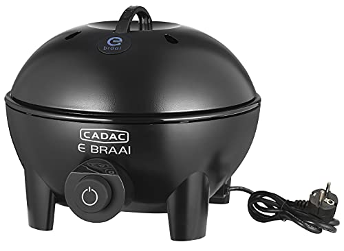 Cadac® E-BRAAI Ø40 Tischgrill Elektrisch mit Auto-Temperaturregelung, Elektrogrill für Balkon mit Grillgreen Keramikbeschichtung