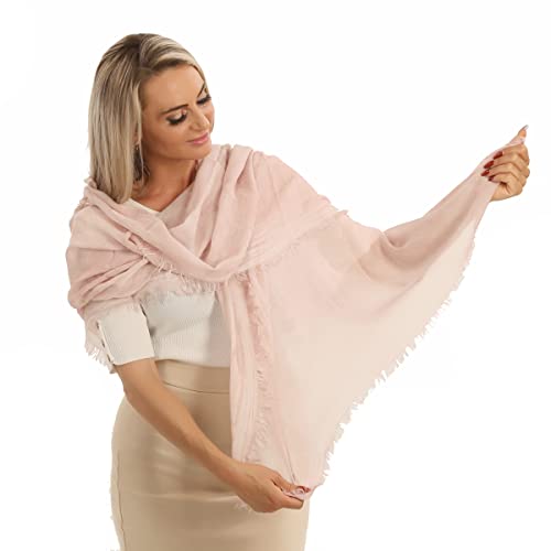 PashminaShine - Hellrosa - Der Nachhaltige und Luxuriöse Shal Damen | für Geschmackvoll Looks und Elegante Anlässe l Modal | 185 x 85 cm l Stola l Winter Mode Shal | Made in Italy | Pashmina