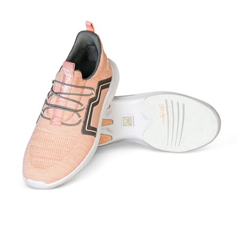 KR Strikeforce The Milan Damen Athletic Bowlingschuh für Rechts- oder Linkshänder, Coral/Grey, 41 EU