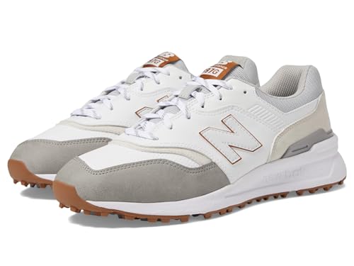 New Balance Herren 997 SL Golfschuh, Weiß/Grau, 49 EU