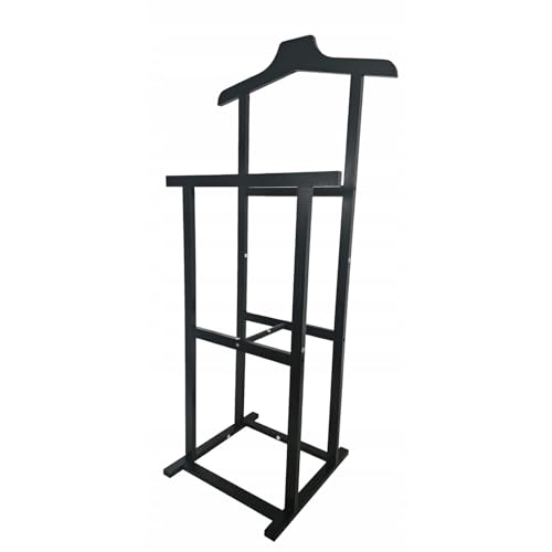 HAC24 Kleiderbutler Schwarz 102 x 47 x 36 cm Holz Kleiderständer Herrendiener Kleiderstange Kleiderablage